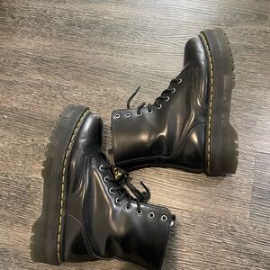 Dr. Martens black leather platform boots